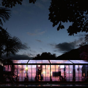 davin da vinci greenhouse by night party setup