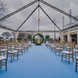 tenso civil ceremony iron marquee