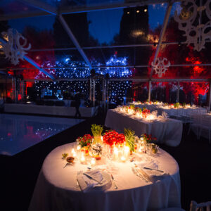 tenso cristal marquee dinner setup tuscany by night